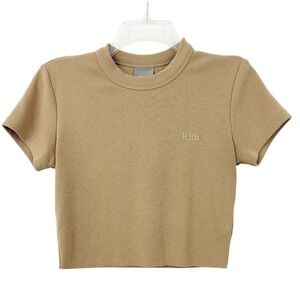 Kith Mulberry Tee II Size M Shea Brown Ribbed Cropped Short Sleeve Crew T-Shirt